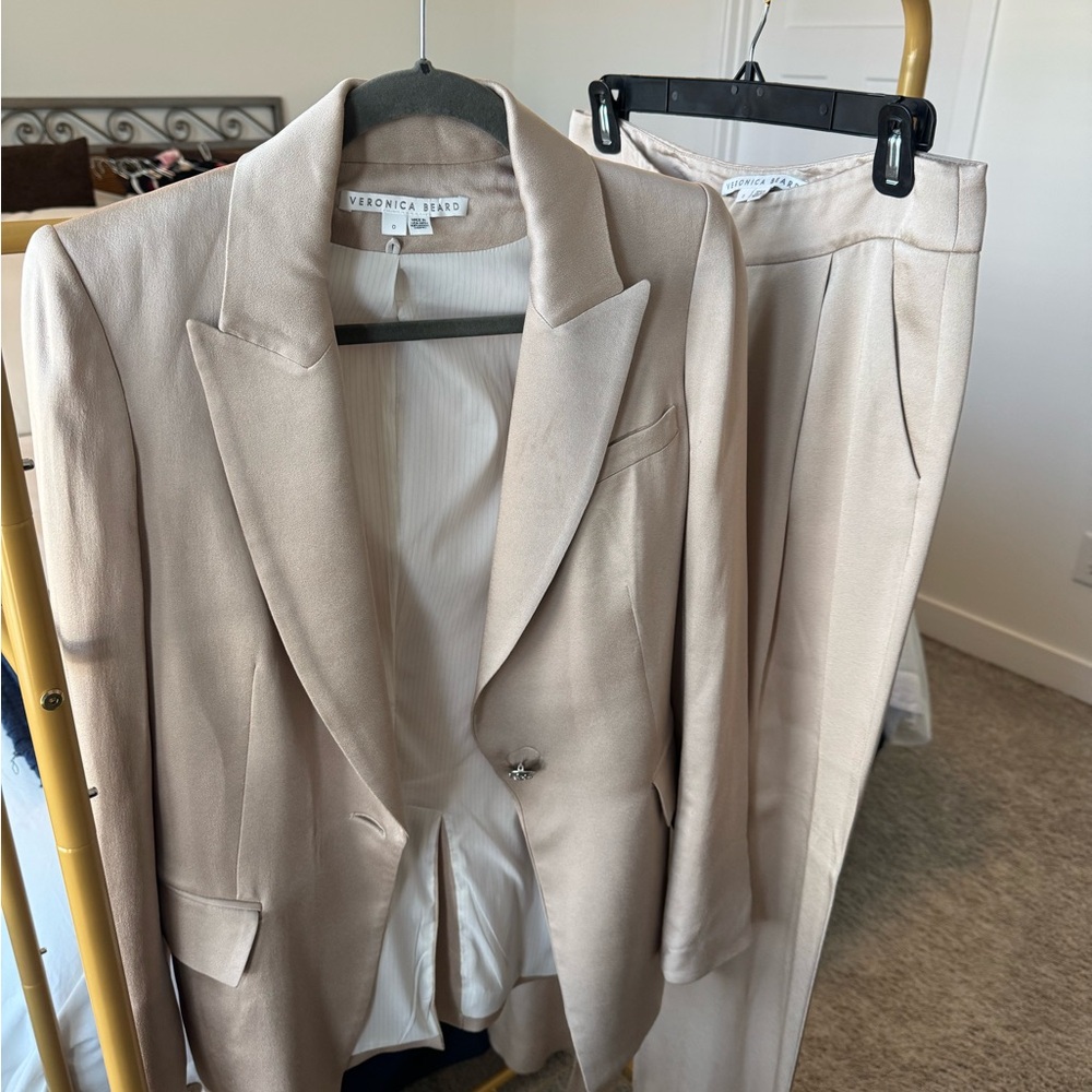 Veronica Beard Beige Blazer Jacket + Pants